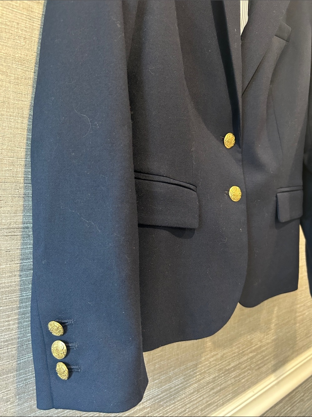 J. Crew Navy Single-Breasted Gold-Button Blazer - Picture 2 of 4